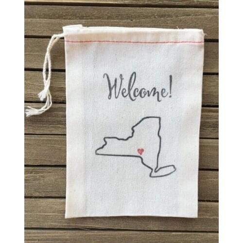 Custom Sate Outline New York wedding Hangover Kit favor gift Welcome Bags Bachelorette bridal shower Cactus party gift bag
