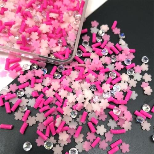 50g Cherry Polymer Clay Sprinkle With Diamond For Kids Diy ,Soft Clay For Craft Clay/Nail Art/Scrapbook Decoration, Filler