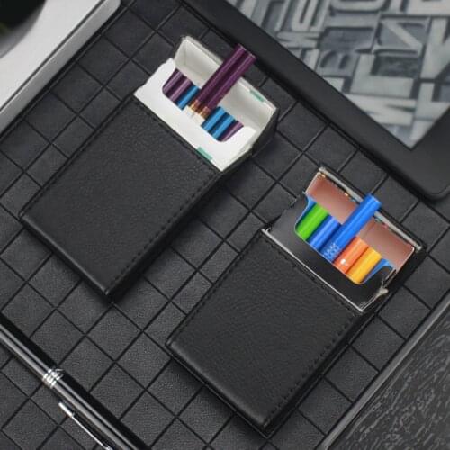 Portable Cigarette Case PU Leather Magnet Clamshell Cigarettes Box Men Women Smoker Smoke Tools Supplies Protective Cover Bag