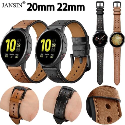 Leather Watchband For Samsung Galaxy Watch Active 2 40mm 44mm Bracelet gt 2e Strap Galaxy Watch 42 46mm Replacement Band 20 22mm