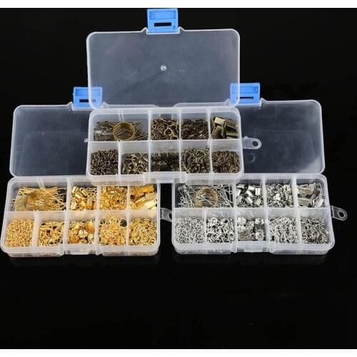 DIY Earrings Making Mixed Styles Jewelry Findings Material Beads Cup Earring Hook Jump Ring Hook Pin Box Set for Jewelry Making