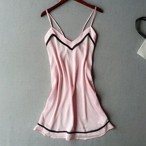 Plus Size Sexy Sleepwear Womens Nightgown See Through Satin Nightdress Sex Lingerie Spaghetti Strap Erotic Sleepshirts Homewear