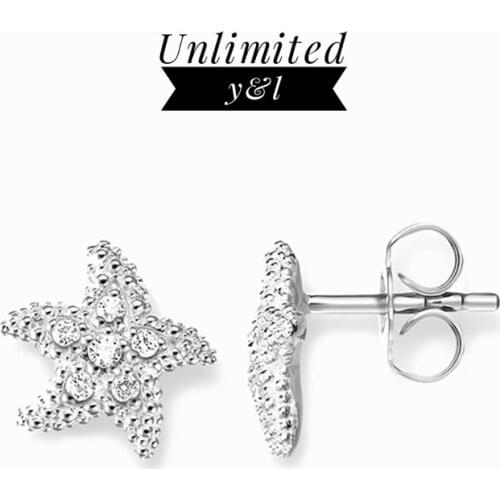 Animal Starfish Stud Earrings for Women Men Thomas Style Silver Fashion Ear Stud Jewelry 2018 Brand New Gifts