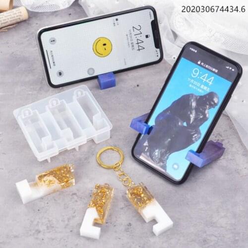Silicone Molds for DIY Resin Pendant Keychain Jewelry Tools DIY Epoxy Mould Phone Holder Mold Handmade Craft