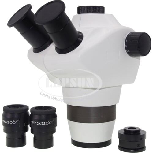 Simul focal 8X - 50X Track Stand Stereo Zoom Parfocal Trinocular Microscope w Ring LED Lights for LAB Using or Mobile Phone PCB