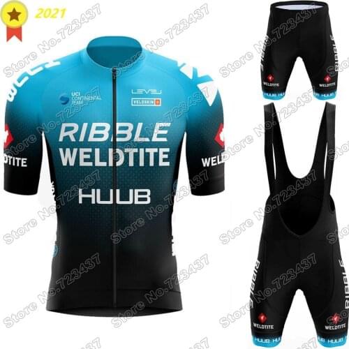 Blue Team Ribble Weldtite 2021 Cycling jersey Set Men Cycling Clothing Road Bike Suit Bicycle Bib Shorts Maillot Ropa Ciclismo