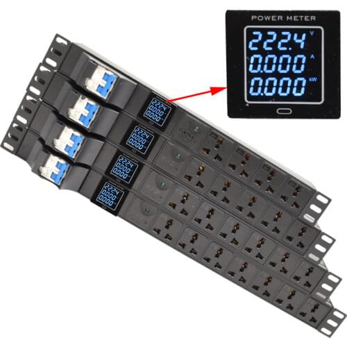 Aluminum alloy pdu Power Strip switch SPD METER 2/3/4/5/6/7/8/9/10/11/12 AC output 2.5 square Wire core