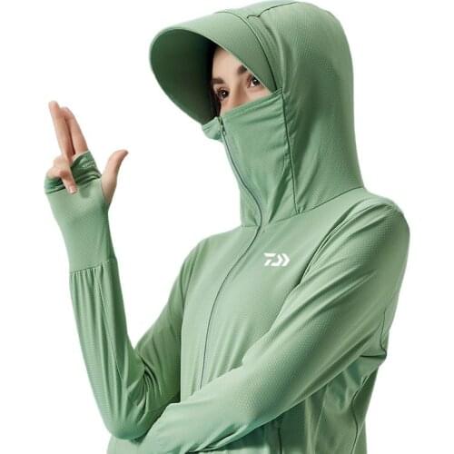 Daiwa Sun-Protection Fishing Clothes Women 2021 Anti-UV UPF 50+ Breathable Hiking Outdoor Sports Jersey Fishing Wear Clothing