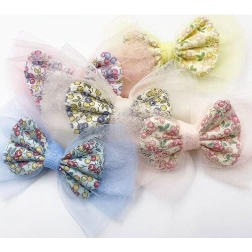 10pcs Big Organza Satin Ribbon Bows Flowers Sewing Appliques 120x80mm P364