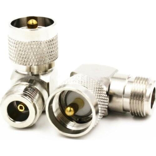 10PCS UHF PL259 PL-259 Male to N Female Right Angle RF Connector Right Angle Nickel Plated Adapter