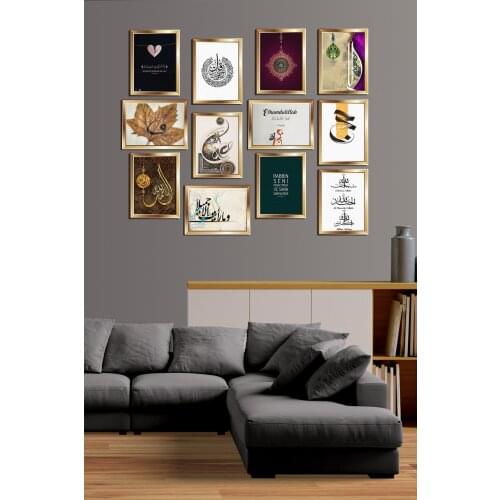12 piece Frame Looking Mdf Table Decorative Wall Decoration Solid Gift Photo Printed Table Quality Printing Wall Decoration