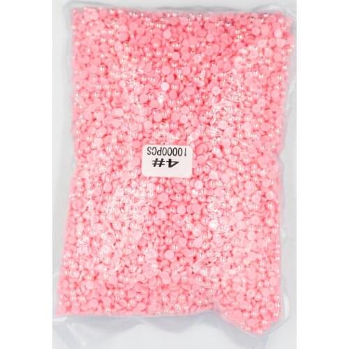 2mm,4mm,5mm,6mm,8mm,10mm,12mm Jelly Lt.Pink AB Flat back ABS round Half Pearl beads, imitation plastic half pearl beads