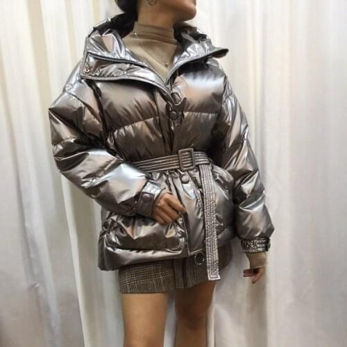 2020 Time-limited Zipper Full Cotton New Winter Warm Jacket Duck High Quality Fashion Women With Metallic Sleeve Slim Thick
