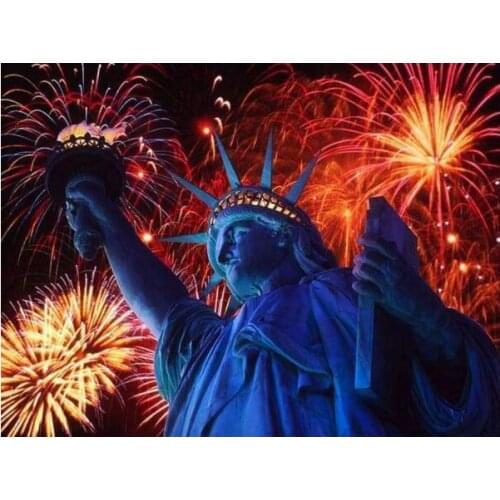 5D Diy Diamond Painting Liberty American Independence Day Rhinestone Cross Stitch Kits Diamond Mosaic Art Home Decoration Gifts