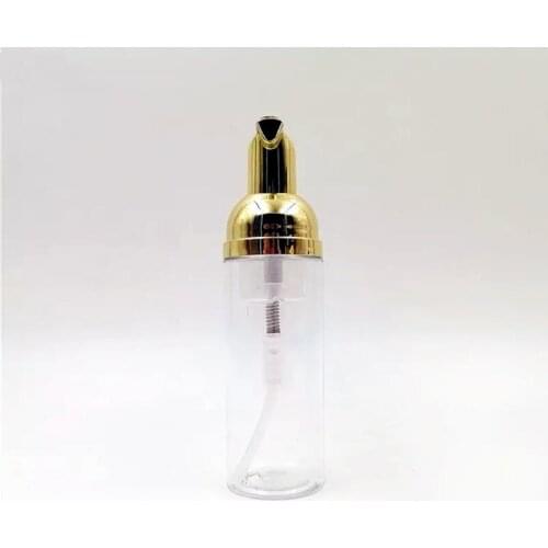 8pcs 50ml Gold Plastic Foaming Bottles Foaming Pump Bottles 1.7oz Foam Dispenser Empty Refillable Travel Bottles
