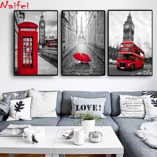 5d DIY Diamond Painting Europe Landscape Full Embroidery Sale call box tower umbrella bus 5D Mosaic City London Paris Landscape