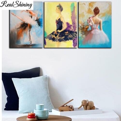 3PCS/set diamond embroidery Sale"Ballet Dancers girl"Diy diamond Painting full square,5d diamond cross-stitch wall arts FS6440