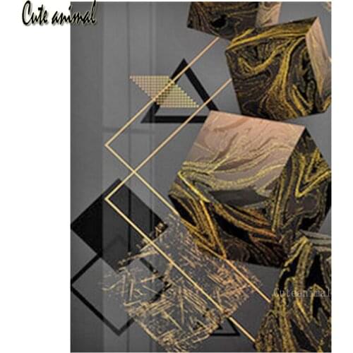 Diamond Painting Modern minimalist geometric golden pattern full square dirll Diamond Embroidery cross stitch Diamond msoaic art