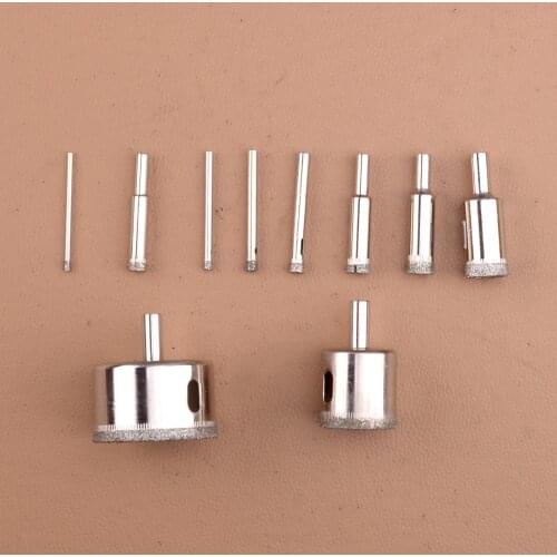 NEW 10Pcs Diamond Tool Drill Bit Hole Saw Cutter Glass Fit for Tile Marble Glass 3mm/4mm/5mm/6mm/8mm/10mm/12mm/18mm/32mm/50mm