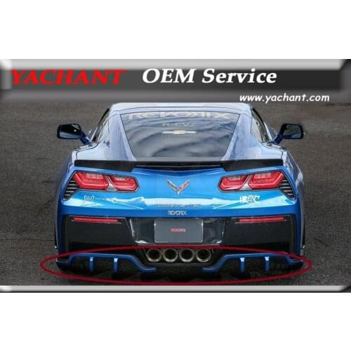 Car-Styling Carbon Fiber Rear Diffuser 2 Pcs Fit For 2014-2015 Corvette C7 Revorix Style Rear Bumper Diffuser Lip