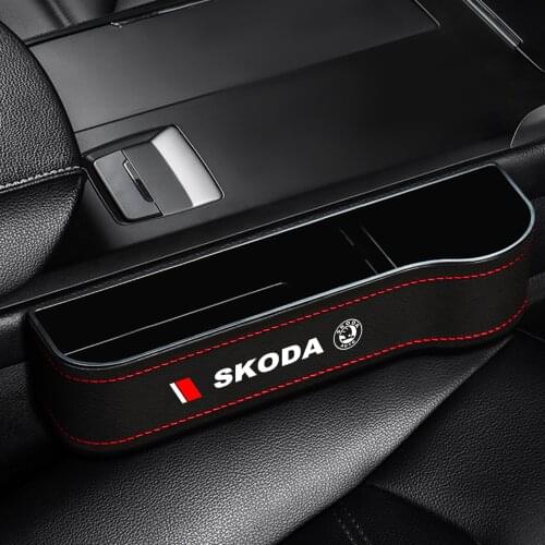 Car Storage Box Universal Car Seat Crevice Plastic Cup Phone Holder Organizer For Skoda Fabia 2 3 Karoq Kodiaq Octavia 3 Superb