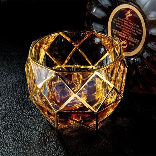 Birds Nest Bohemia Gilding Gold Crystal Usquebaugh Wine Cup Whiskey Glass XO Whisky Glasses Brandy Snifters Vasos De Cristal