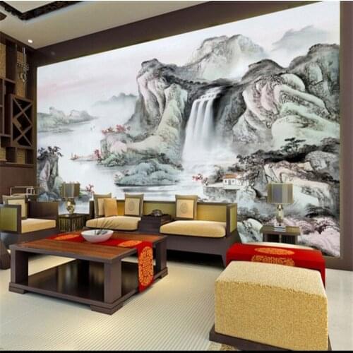 Beibehang Large - scale custom murals Chinese TV background Liyun Yunshan country more than Johnson map