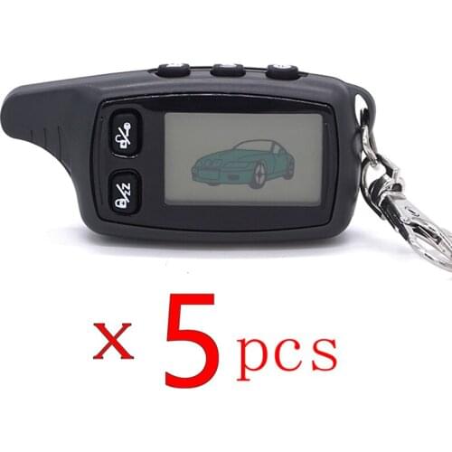 Wholesale 5 Pcs/lot TW 9030 LCD Remote Controller Keychain for 2 way car alarm sytem Tomahawk TW9030 / TW-9030 Key Fob Chain