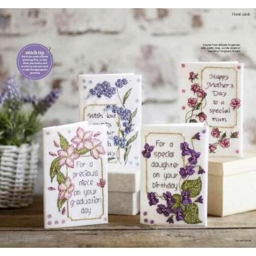 Flowers cards Counted Cross Stitch 11CT 14CT 18CT Cross Stitch Kits Embroidery Needlework Sets