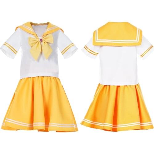 Kid Cloth Japanese School Uniform Pleated Skirts Plaid Skirt Suit Yellow JK Uniform Halloween Chirstams Stage Clothing