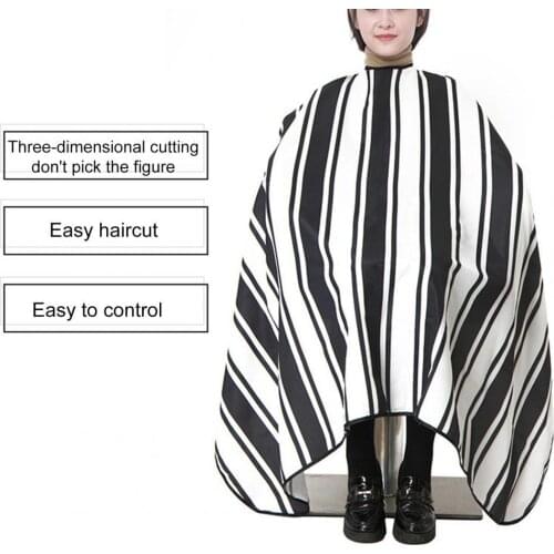 Thread Haircut Apron Anti-Static Adjustable Buckle Stripe Breathable Smooth Haircut Cloth Salon Hairdressing Styling Apron
