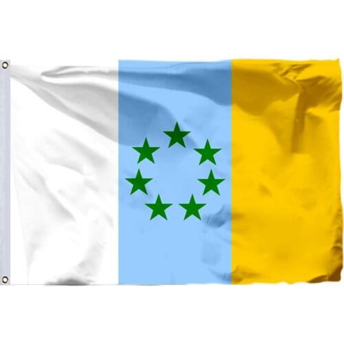 Bandera Siete Estrellas Verdes flag 150X90cm (3x5FT) 120g 100D Polyester Double Stitched High Quality Banner Free Shipping