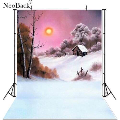 Thin Vinyl Winter Christmas Cottage Photography Background Printed Newborn Photo Studio Children Kids Party Photo Backdrops