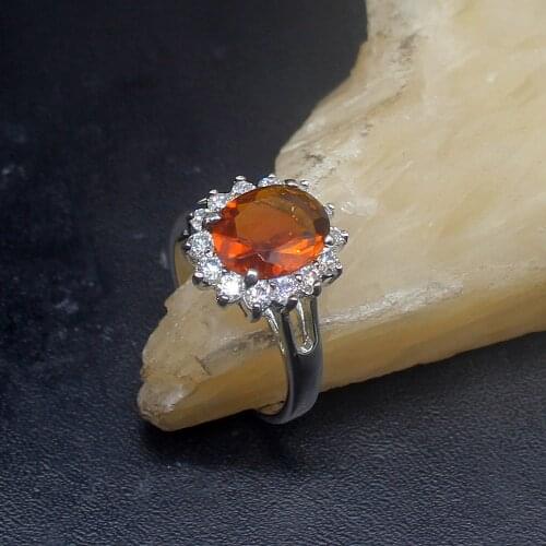 Gemstonefactory Jewelry Big Promotion Single Unique 925 Silver Amazing Honey Topaz Women Men Gifts Band Rings 9# 20212934