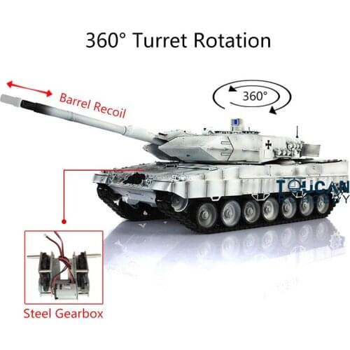 Henglong 1/16 TK7.0 Plastic Leopard2A6 RC Tank 3889 W/ Steel Gearbox Barrel Recoil TH17623