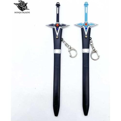 SAO Elucidator And Dark Repulsor Kirigaya Kazuto Sword Anime Blade Mini Katana Metal Model Small Knife Replica