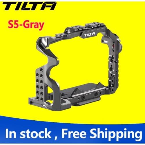Tilta Panasonic S5 Camera TA-T39 series Cage Kit surrounded cage connected to 15mm rail clips Black and Gray Color for Lumix S5