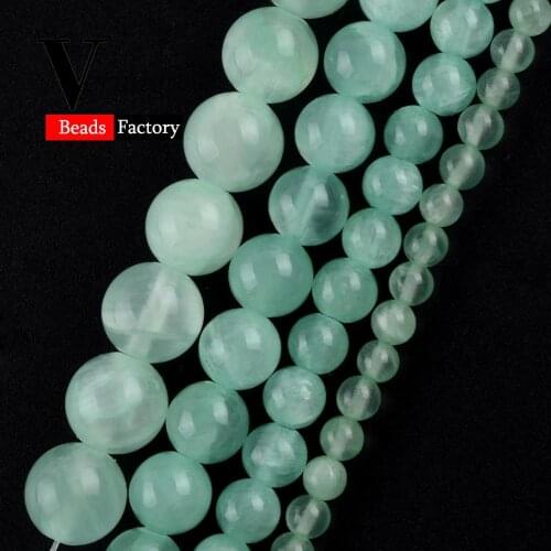 Natural Mineral Gem Stone Light Green Jades Baeds For Jewelry Making 4 6 8 10mm Round Beads DIY Necklace Bracelet 15"Strand