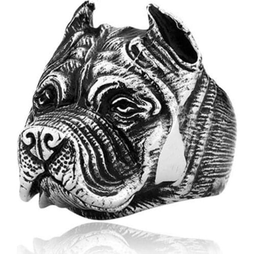 Mens Index Finger Personality Ring Fashion Boy Small Dog Silver Color Ring Jewelry
