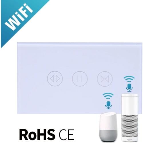 US Wifi touch curtain switch wall switch voice control by Alexa / Google phone control For Electric curtain motor smart home