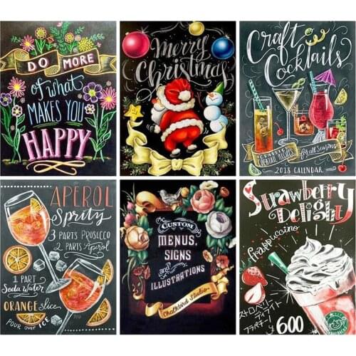 Full Drill Square round Diamond Painting Blackboard diamond Embroidery Cross Stitch Cartoon Christmas Decoration For Home