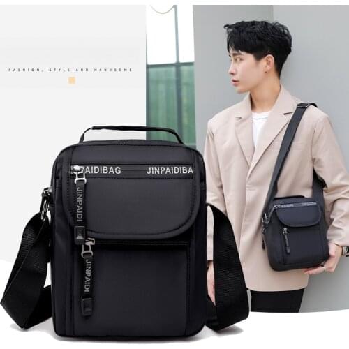 Mens Casual Trendy One-shoulder Backpack Oxford Cloth Portable Messenger Bag Handbags Soft and Wear-resistant Oxford Cloth