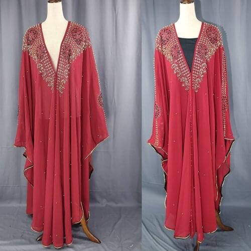 Luxury African Dresses for Women 2019 New African Clothes Dashiki Diamond Abaya Dubai Robe Evening Long Muslim Dress Hood Cape