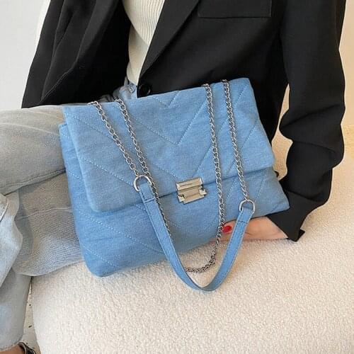 Luxury designer jeans bags women denim chain crossbody bags for women 2021 womens handbags shoulder bags messenger female