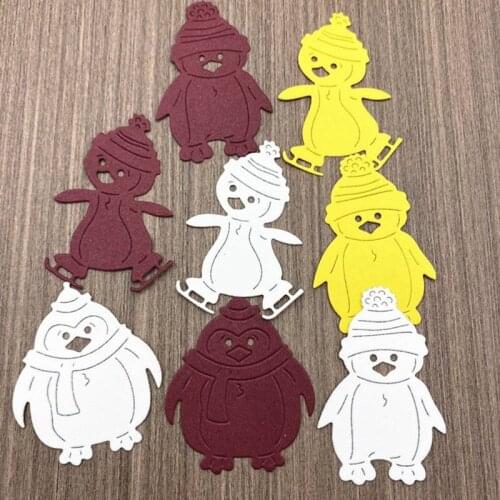 Christmas Three Snowman Penguins Metal Cutting Dies DIY Scrapbooking Decorative Embossing Handcraft Die Cutting Template