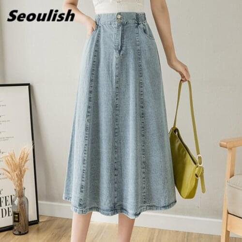 Женские юбки джинсовые Seoulish China At AliExpress