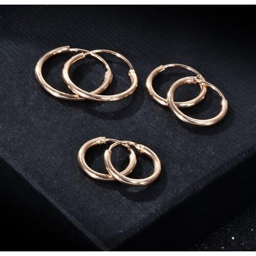 3 Pair/Set Hoop Earring Women Piercing Jewelry Girl Simple Round Circle Small Ear Stud Earring Punk Hip-hop Earrings Jewelry