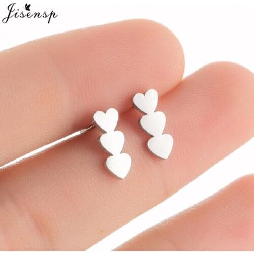 Simple Design Classic Heart Shaped Earrings for Women Girls New Brand Fashion Ear Studs Stainless Steel Piercing Birthday Gift