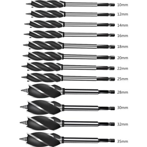 Four-slot Hexagonal Long Shank Auger Drill Woodworking Support Fast Cut Auger Wood Drill Bits Holesaw Joiner Carpenter