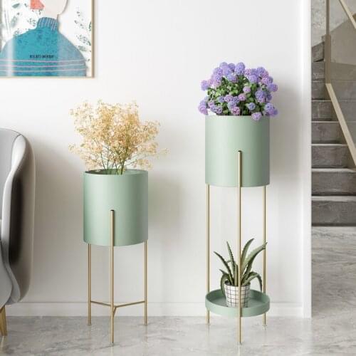 Nordic fashion light luxury metal plant stand floor type multi-layer living room flower rack high load-bearing balcony shelf